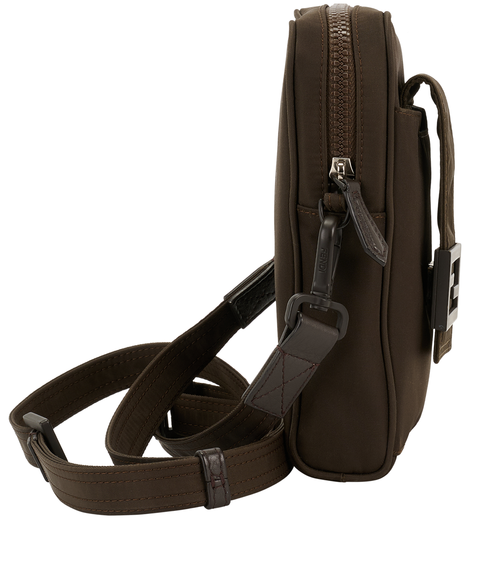 Baguette Phone Crossbody, &pound;320, Handbags, Brown, Nylon, Side view